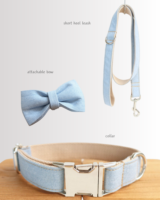 Denim Velvet Set + Bow